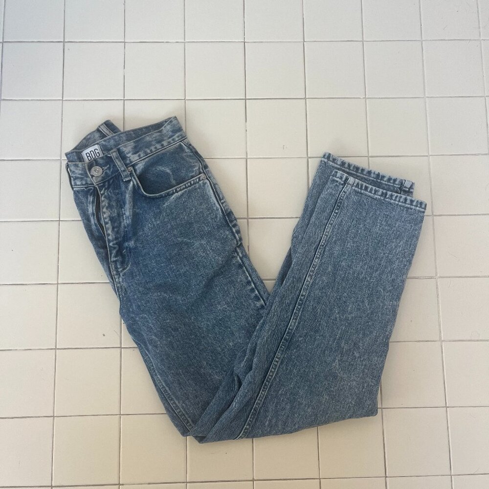 BDG Acid Wash High Waisted Straight Leg Jeans